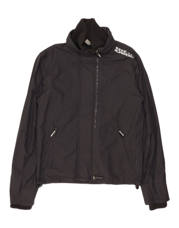 SUPERDRY Ανδρικό γραφικό μπουφάν βροχής UK 38 Medium Black Nylon