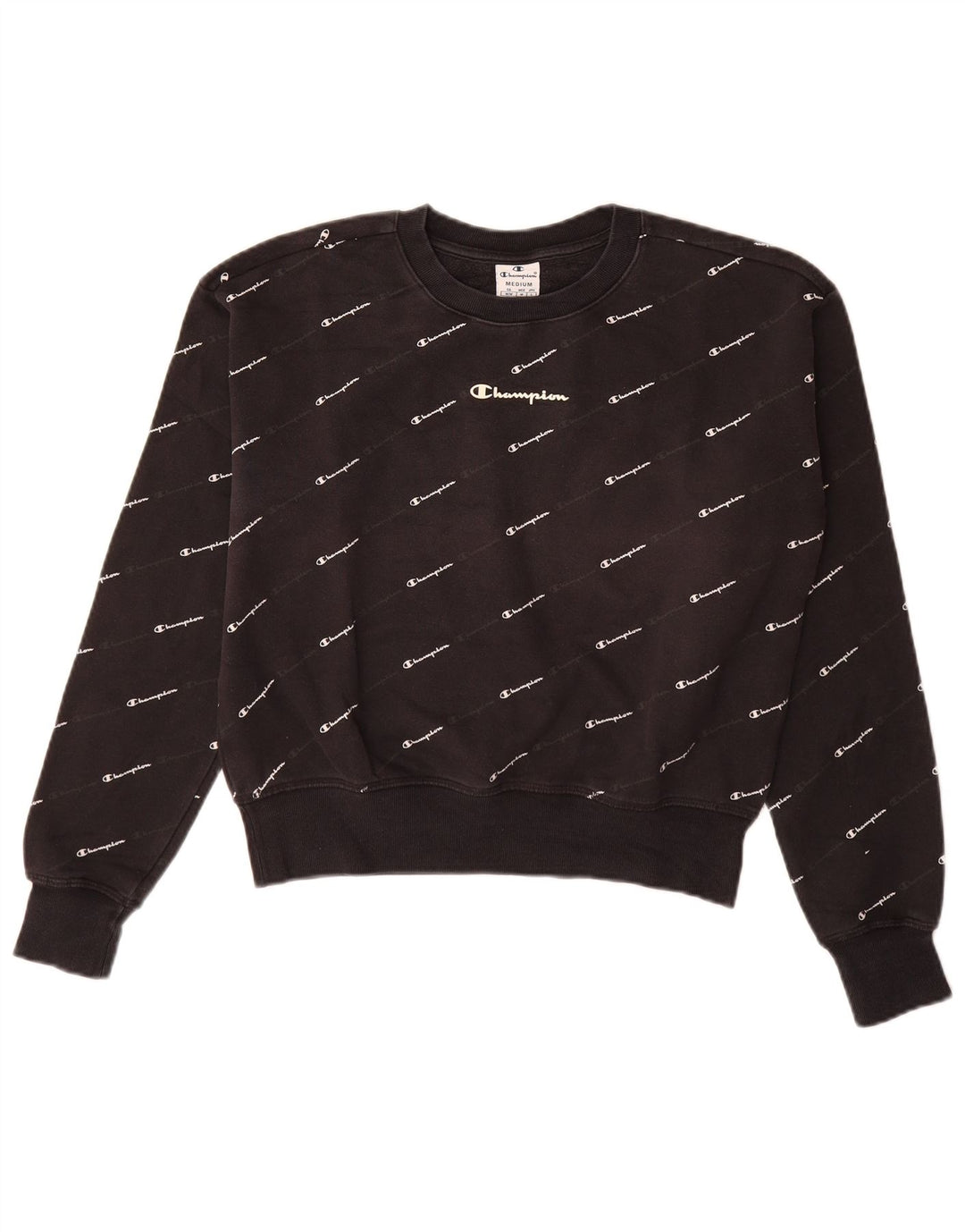 CHAMPION Γυναικεία γραφική φούτερ Jumper UK 14 Medium Black