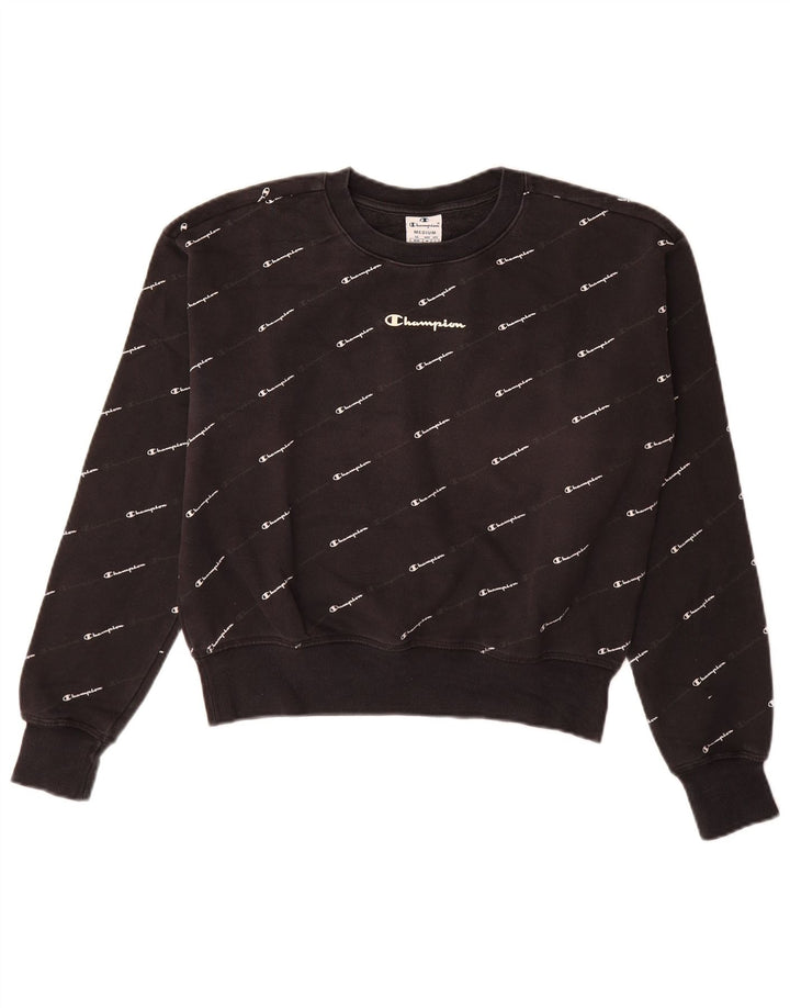 CHAMPION Γυναικεία γραφική φούτερ Jumper UK 14 Medium Black