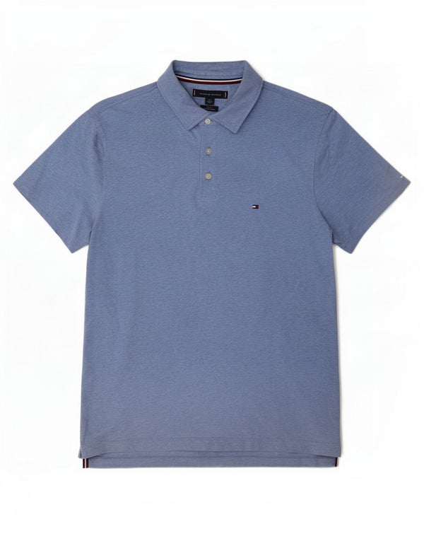Tommy Hilfiger Ανδρικό πουκάμισο Polo Slim Fit, μεγάλο μπλε βαμβακερό