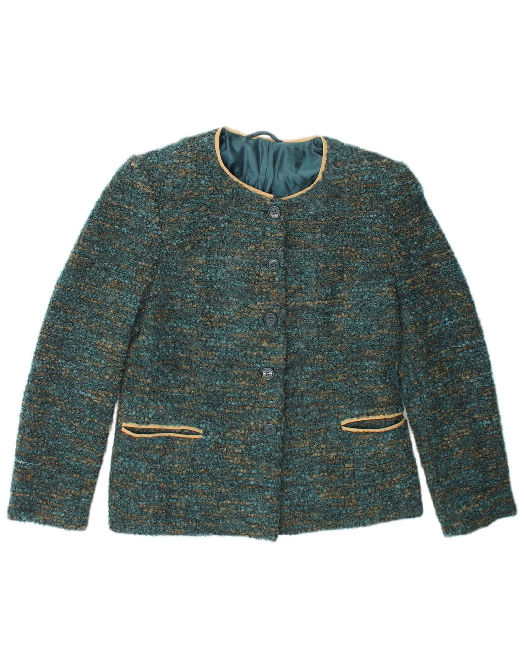 Vintage γυναικείο σακάκι με 4 κουμπιά σακάκι UK 12 μεσαίου πράσινου χρώματος