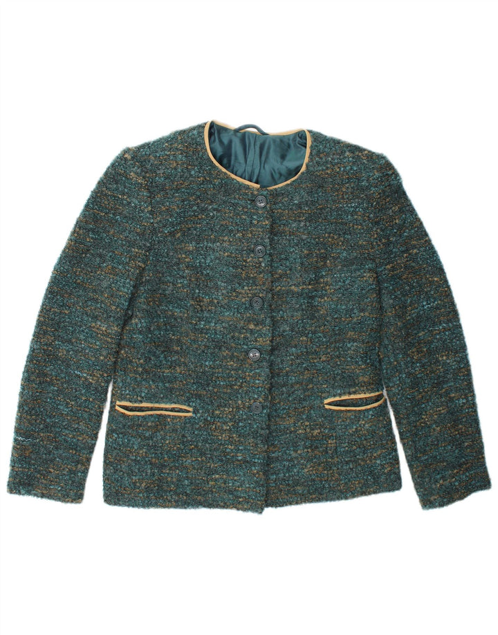 Vintage γυναικείο σακάκι με 4 κουμπιά σακάκι UK 12 μεσαίου πράσινου χρώματος