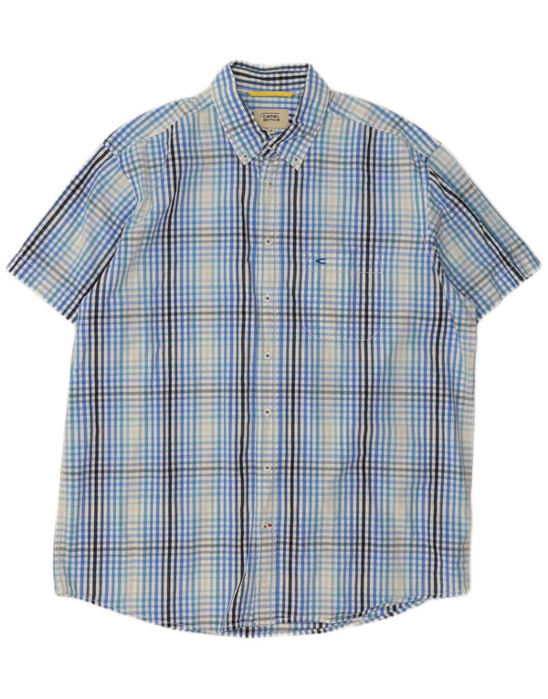 Ανδρικό κοντομάνικο πουκάμισο Camel Active XL Blue Gingham Cotton