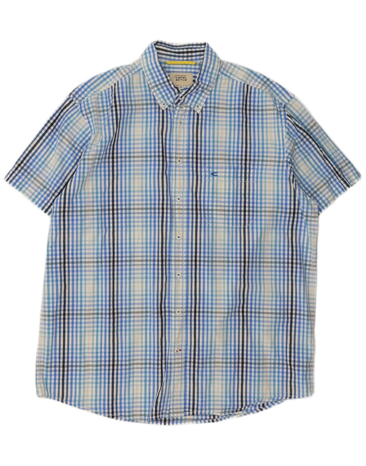 Ανδρικό κοντομάνικο πουκάμισο Camel Active XL Blue Gingham Cotton