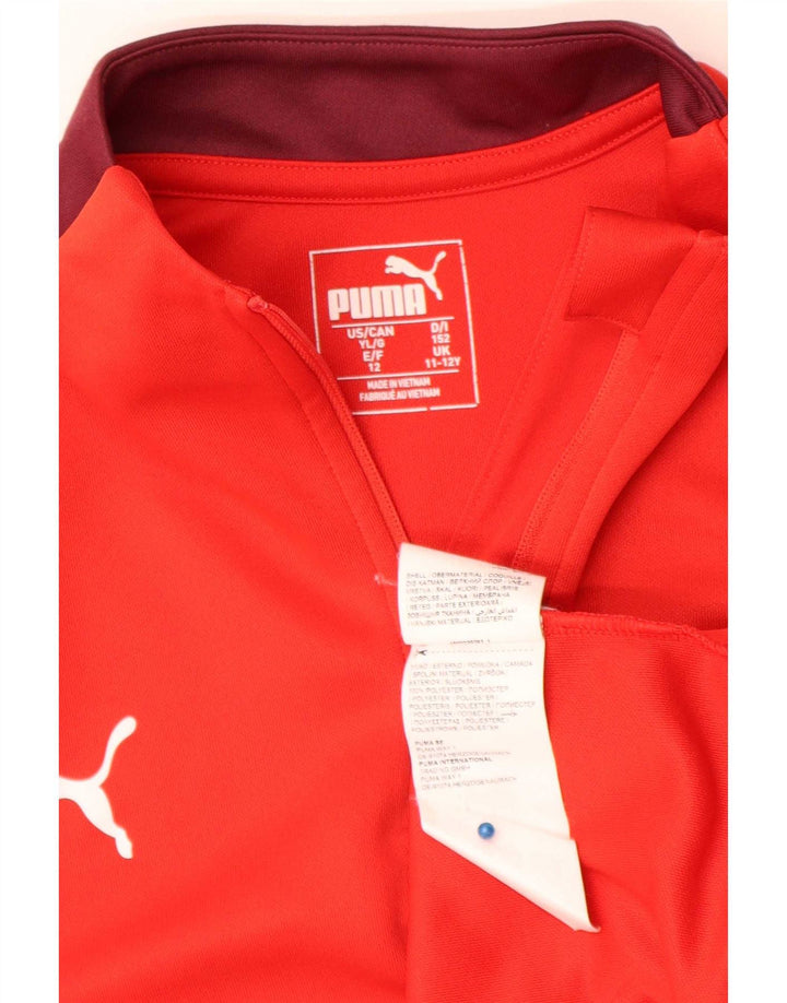 Puma Boys φόρμα πουλόβερ με φερμουάρ 11-12 ετών κόκκινο χρώμα