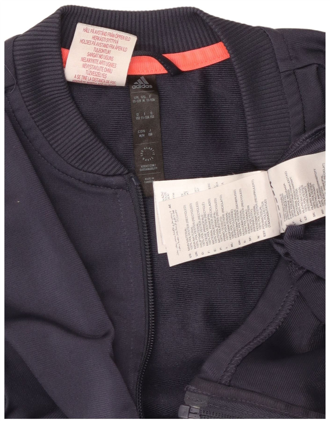 ADIDAS Girls Tracksuit Top Jacket 11-12 Years Purple Polyester