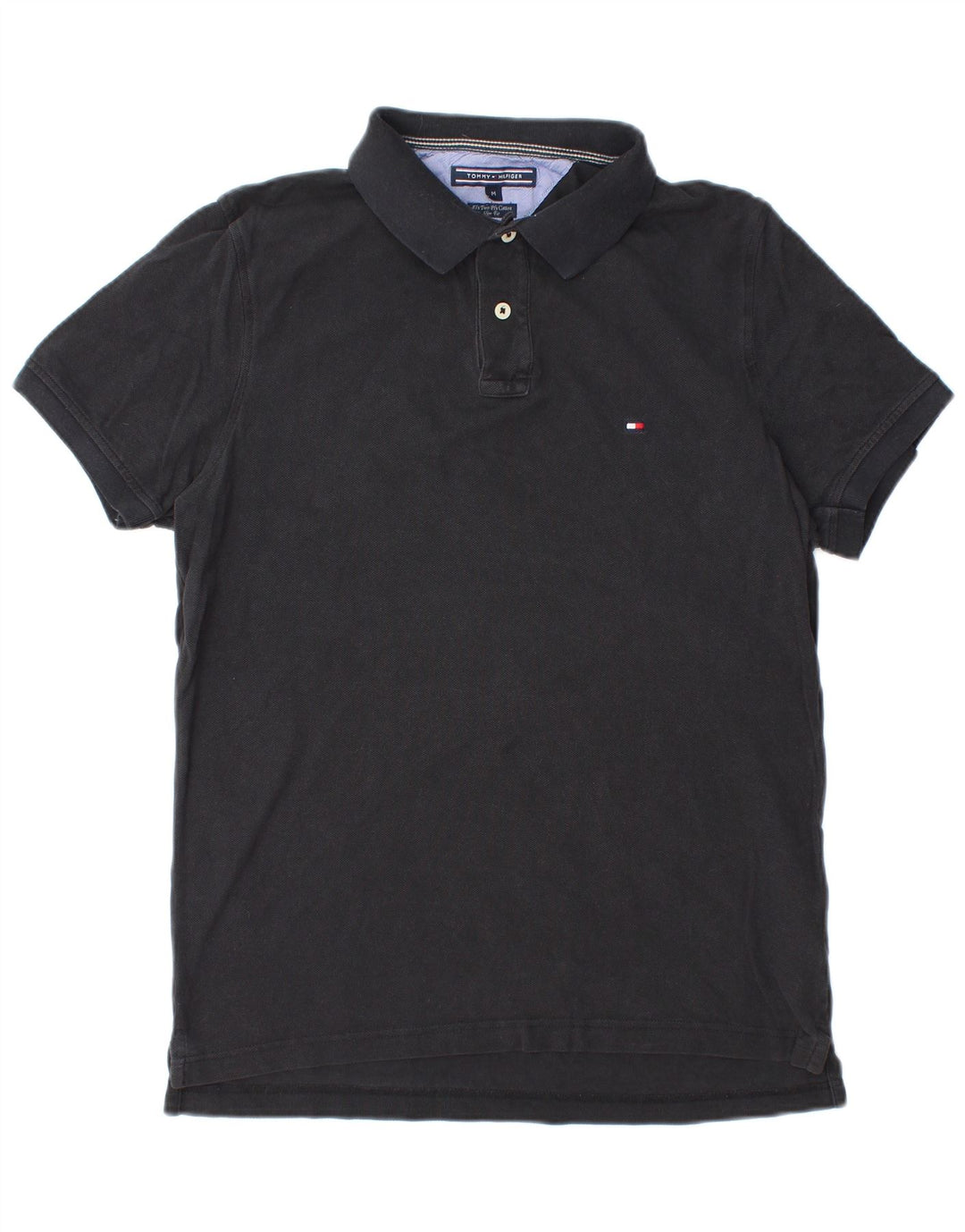 TOMMY HILFIGER Ανδρικό πουκάμισο Polo Slim Fit Βαμβακερό μεσαίο ναυτικό