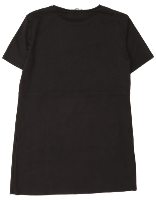 Zara Γυναικείο T-Shirt Φόρεμα UK 16 Large Black Polyester