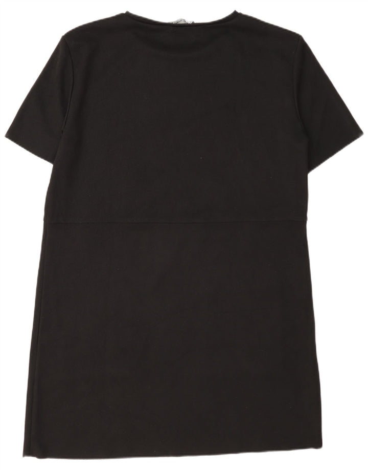 Zara Γυναικείο T-Shirt Φόρεμα UK 16 Large Black Polyester