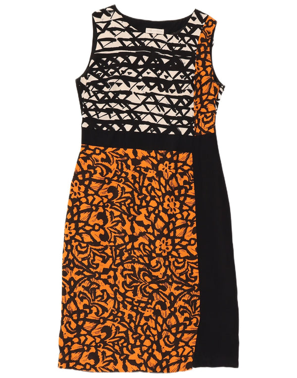 Γυναικείο αμάνικο φόρεμα John Rocha UK 12 μεσαία μαύρη φλοράλ βισκόζη