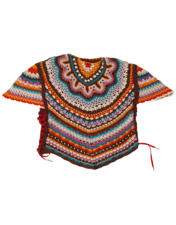 Vintage γυναικεία ασύμμετρη μπλούζα τοπ UK 14 μεγάλες πολύχρωμες ριγέ