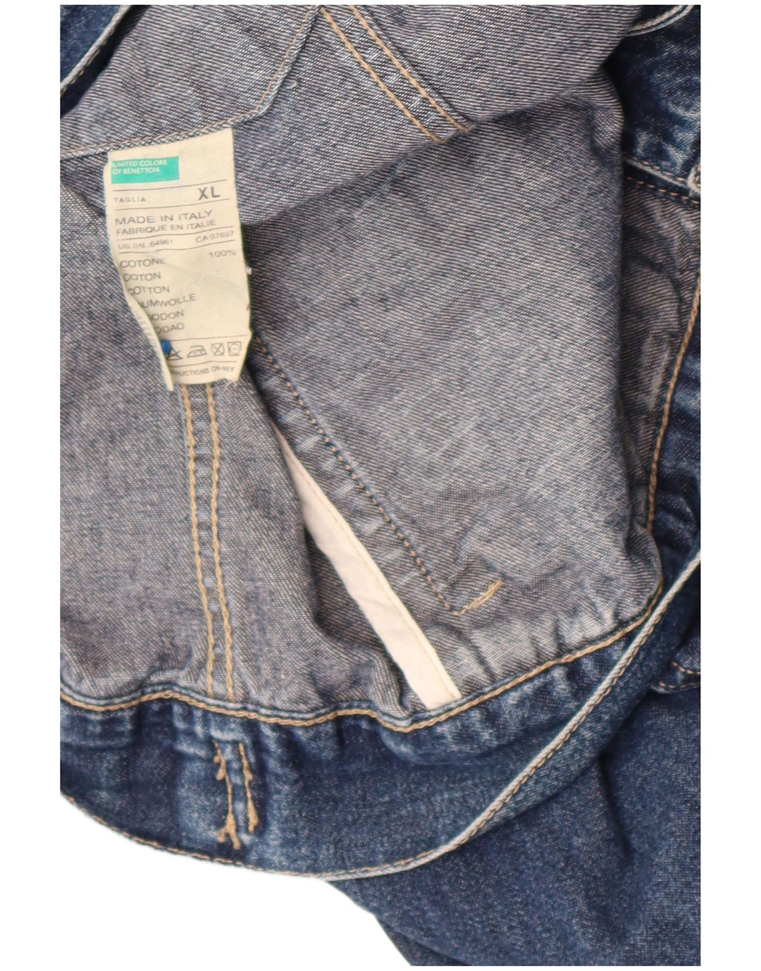 Ανδρικό τζιν μπουφάν Benetton UK 42 XL Μπλε βαμβακερό