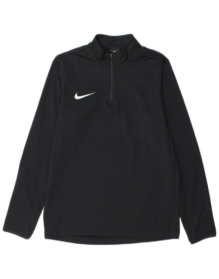 Ανδρική φόρμα Nike Dri Fit με φερμουάρ πουλόβερ στο επάνω μέρος από μεσαίο μαύρο πολυεστέρα