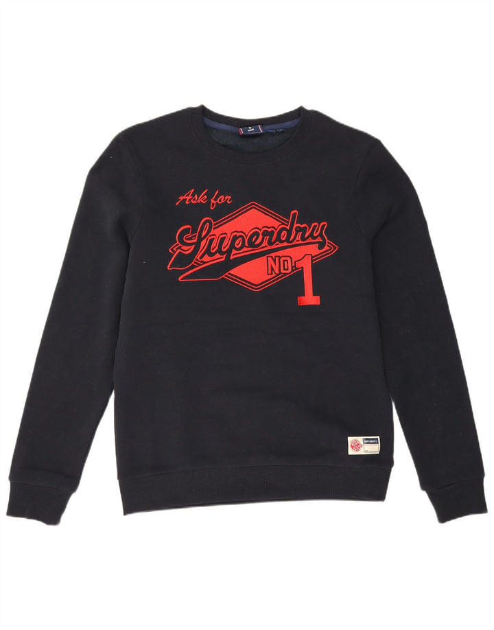 Ανδρικό γραφικό φούτερ Superdry Jumper Medium Navy Blue βαμβακερό
