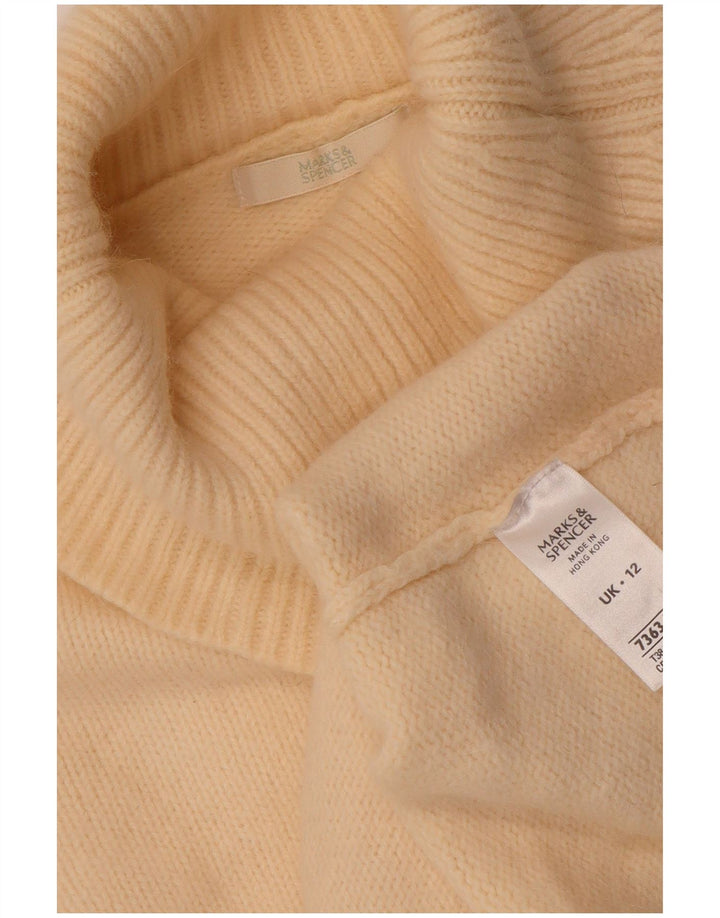 Marks & Spencer Γυναικείο πουλόβερ με ρολό λαιμόκοψη UK 12 Medium Beige Floral