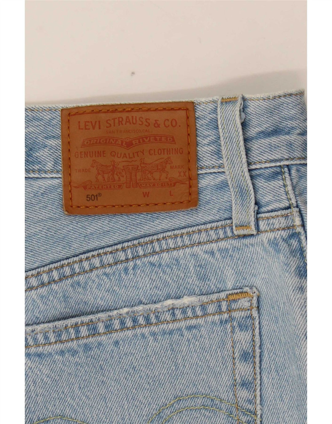 Levi's Womens 501 Distressed τζιν σορτς W26 μικρό μπλε βαμβακερό