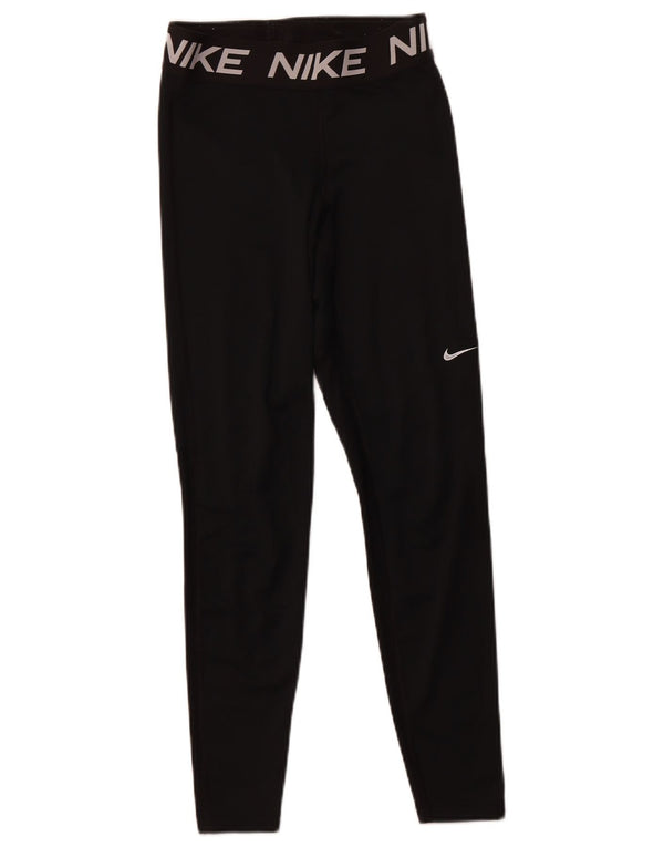 Γυναικεία γραφικά κολάν NIKE Dri Fit UK 8 Small Black Polyester