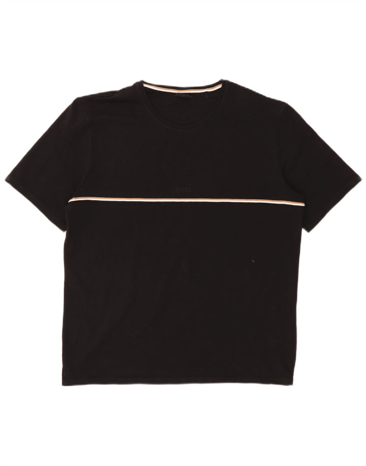 Ανδρικό T-Shirt Hugo Boss Τοπ μεσαίο μαύρο βαμβακερό
