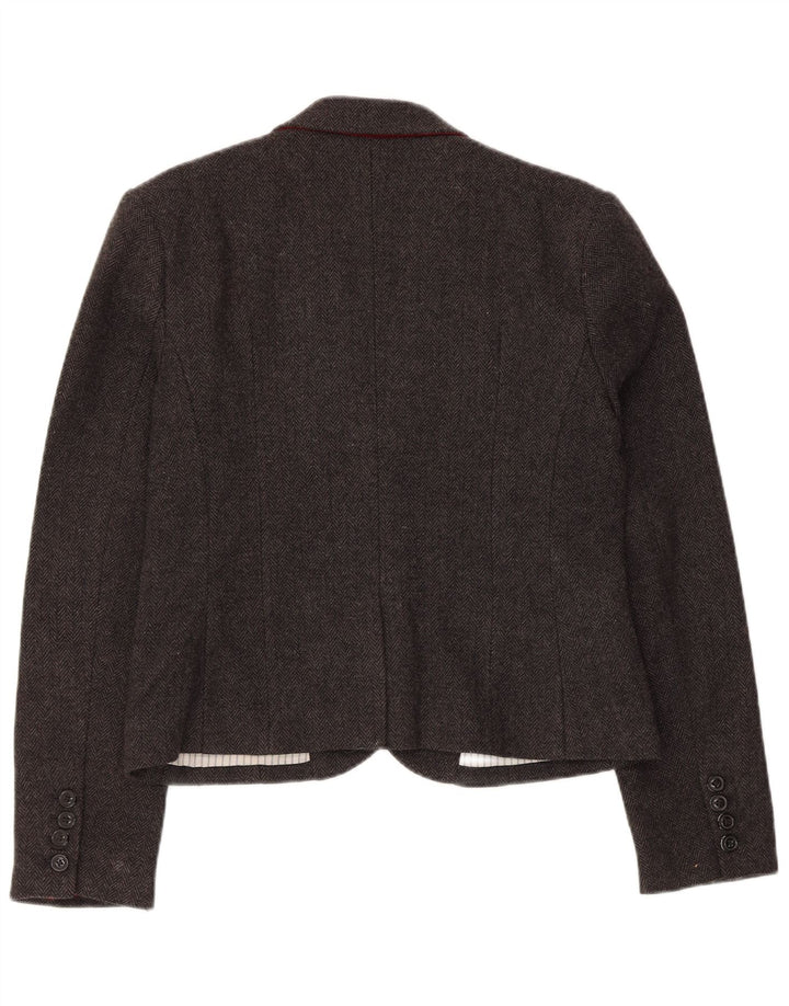 Superdry γυναικείο μπουφάν blazer UK 14 μεγάλο γκρι μαλλί ψαροκόκαλο