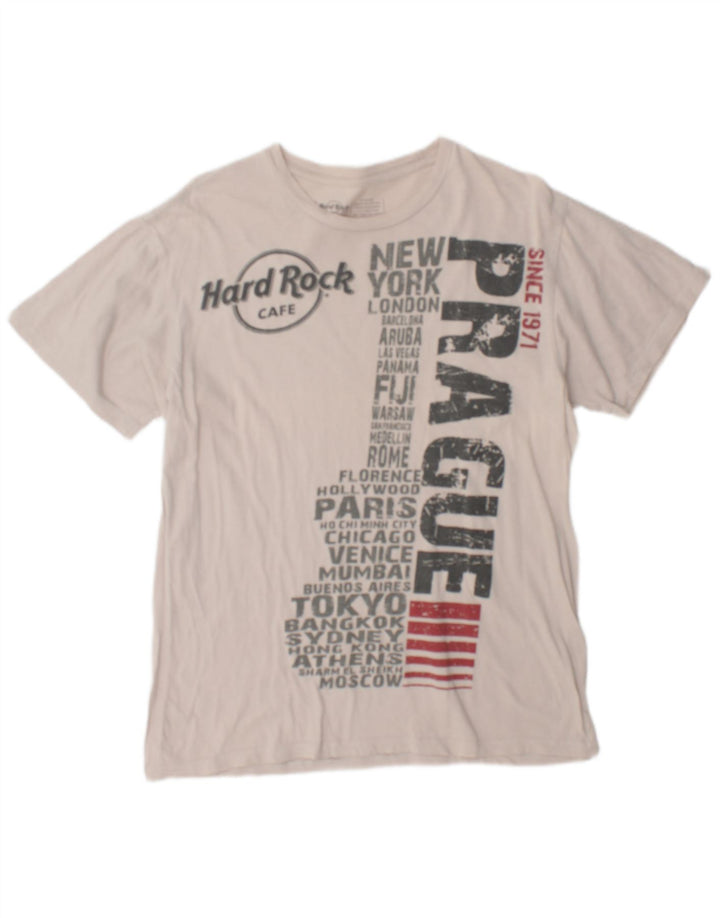 Hard Rock Cafe Ανδρικό T-Shirt Prague Graphic Top Μεσαίο λευκό βαμβακερό