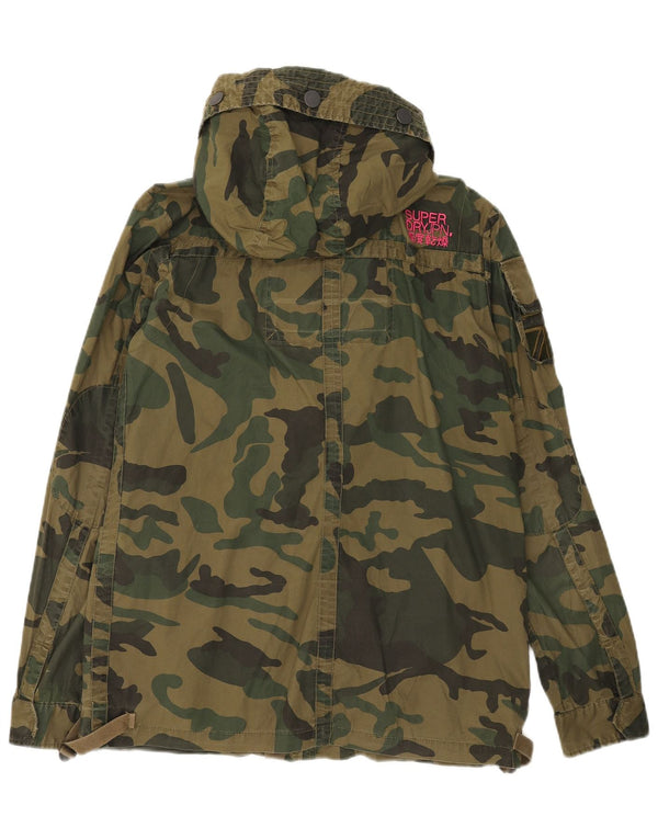 Superdry Γυναικείο Μπουφάν Utility με Κουκούλα UK 16 Large Khaki Camouflage