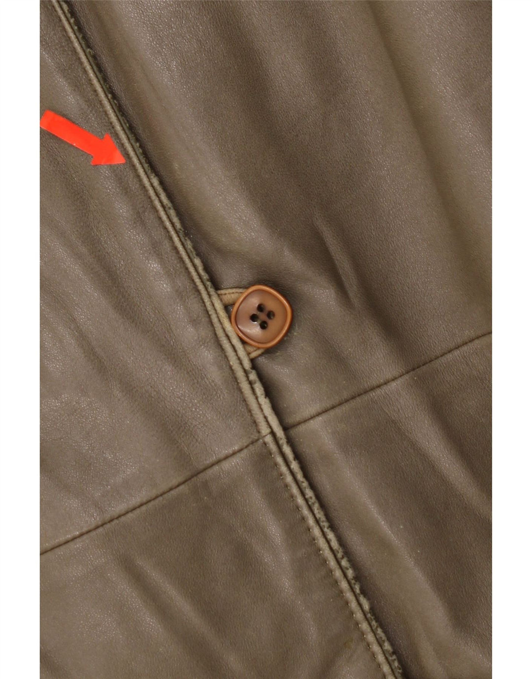 Vintage Γυναικείο Δερμάτινο Μπουφάν IT 44 Medium Khaki Leather