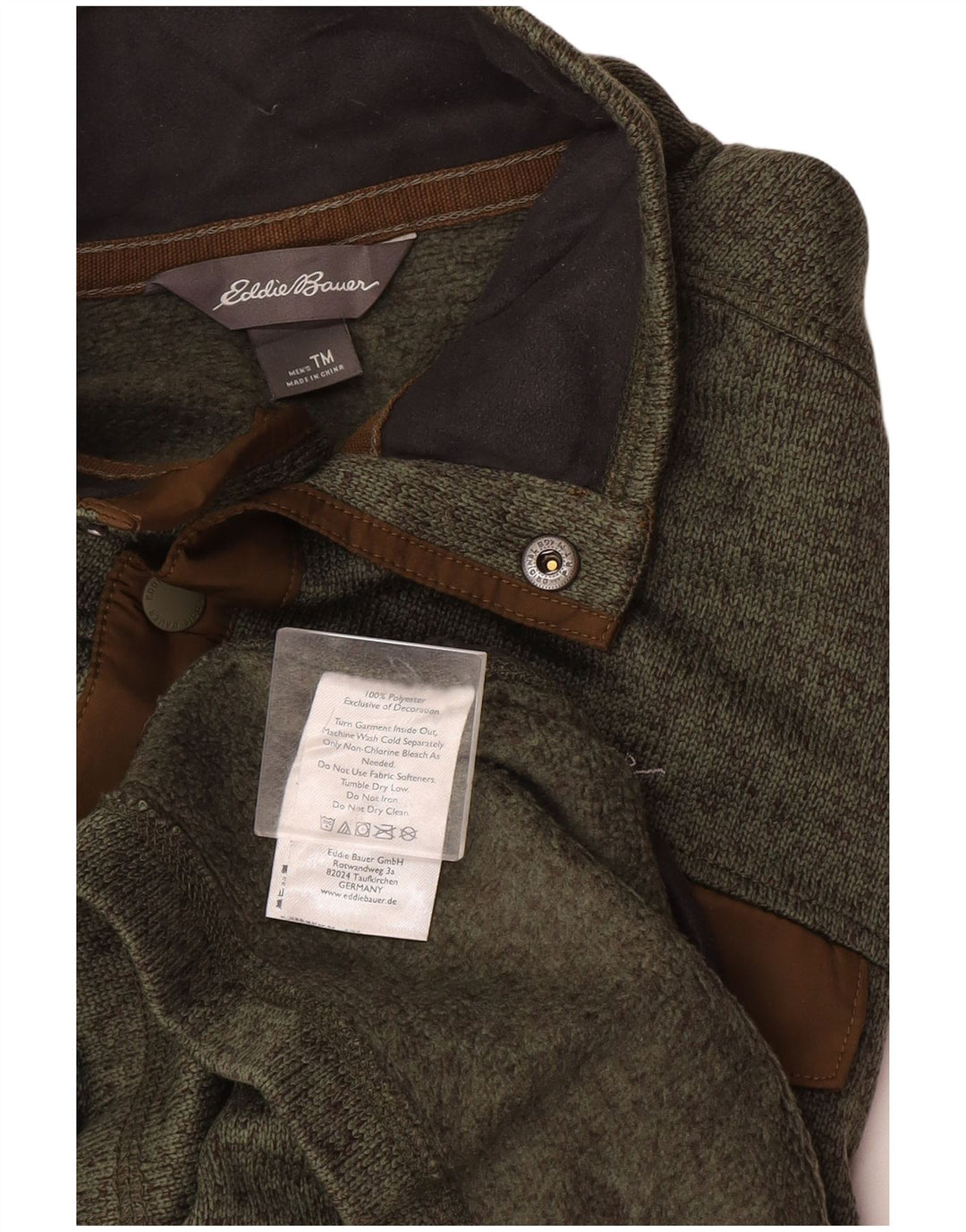 Eddie Bauer Ανδρικό φούτερ με ψηλό λαιμό με κουμπιά, μεσαίο χακί φούτερ