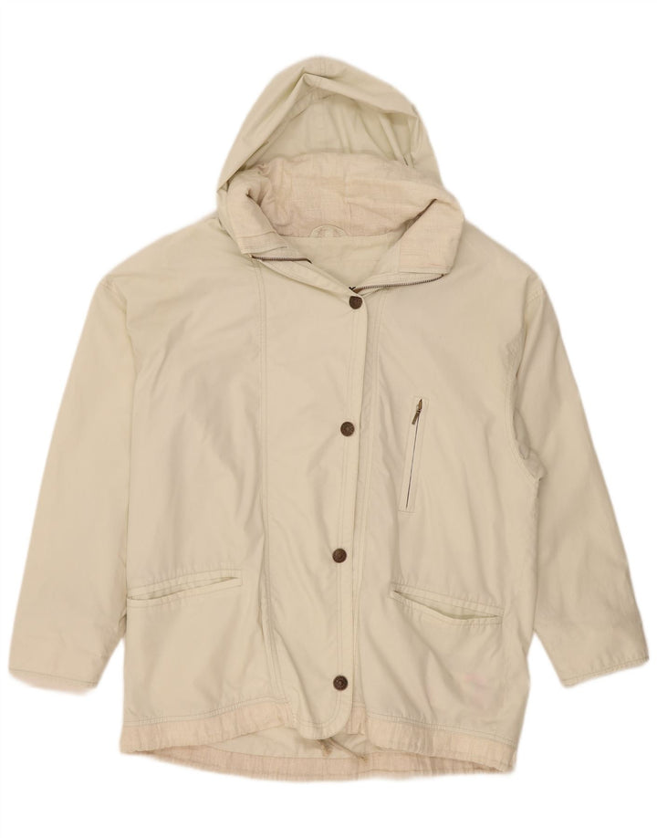 Vintage Γυναικείο Μπουφάν με κουκούλα Utility UK 20 2XL Off White