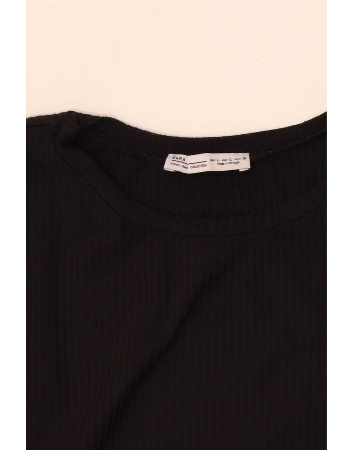 Zara Γυναικείο τοπ μακρυμάνικο UK 14 Large Μαύρο