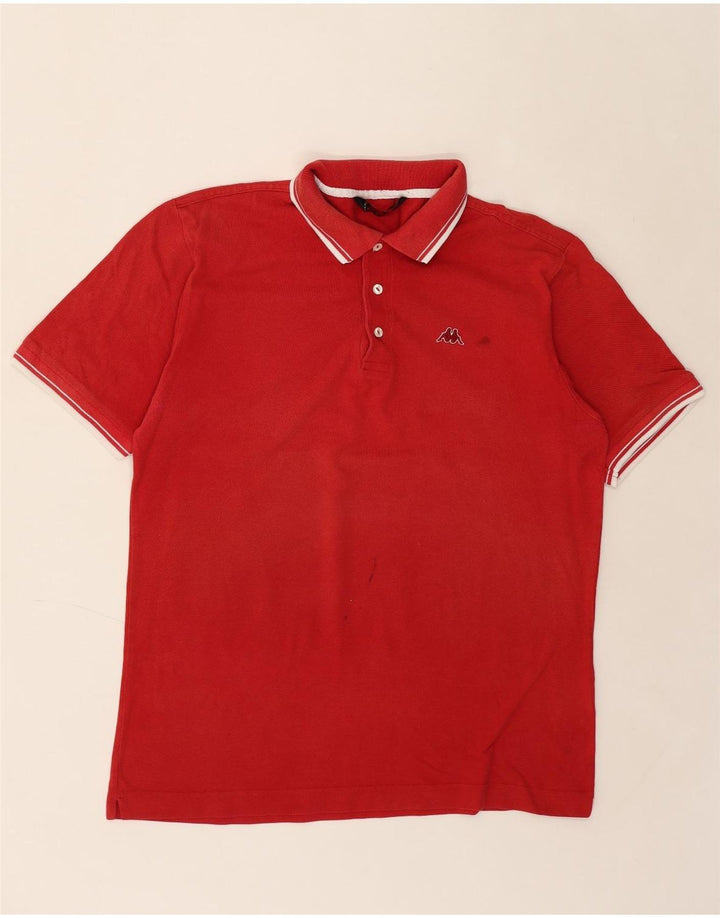 KAPPA Mens Polo Shirt Large Red Cotton Vintage Kappa and Second-Hand Kappa from Messina Hembry 