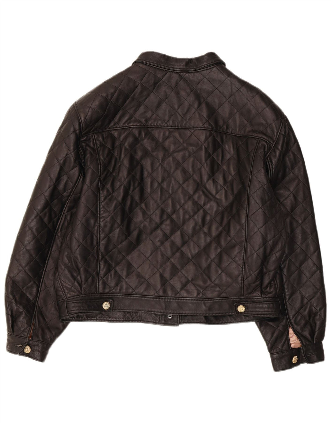 Vintage Γυναικείο Δερμάτινο Μπουφάν UK 14 Medium Black Leather