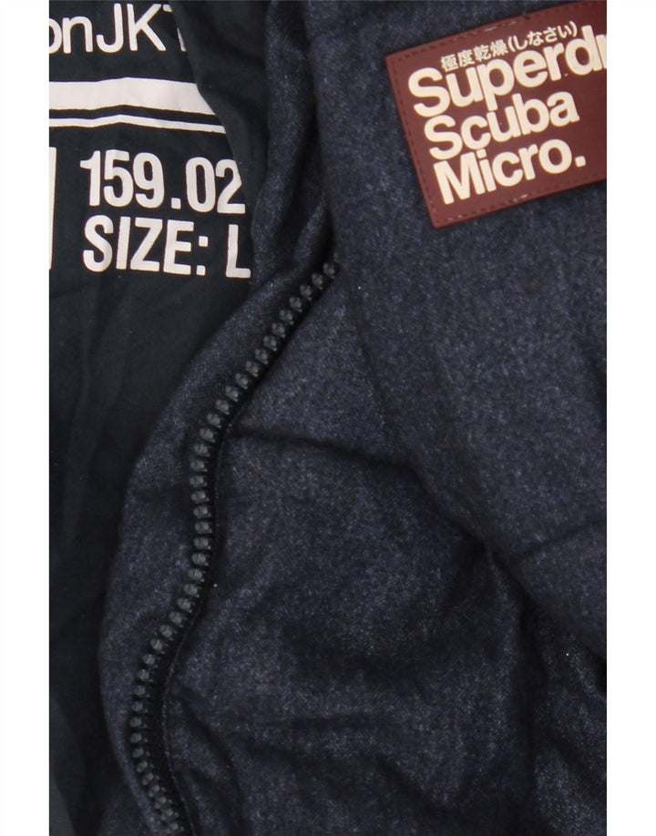 Superdry Ανδρικό μπουφάν με κουκούλα UK 40 Large Navy Blue Polyester