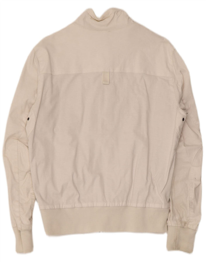 Vintage Ανδρικό Bomber Jacket IT 46 Small White Viscose