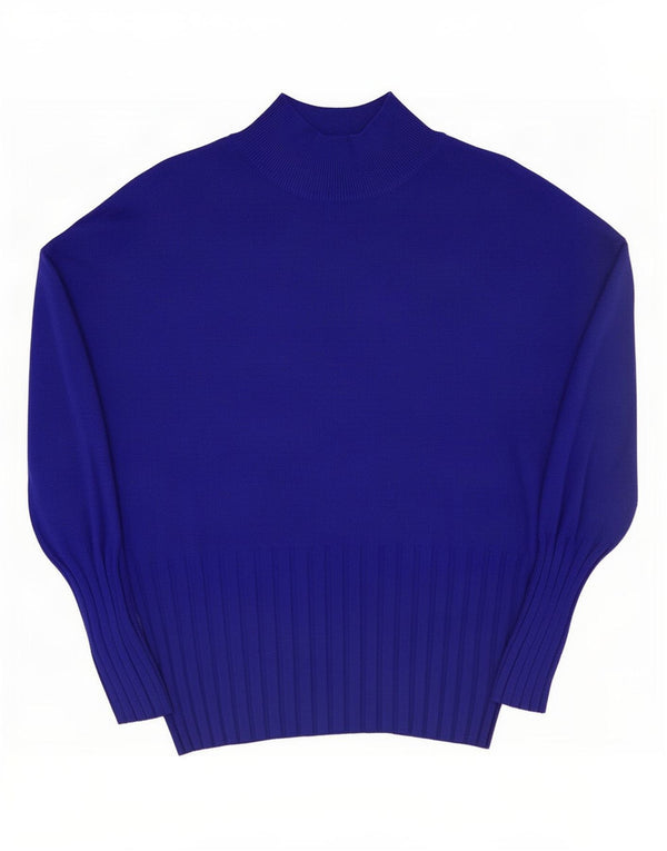 Marks & Spencer Γυναικείο πουλόβερ με λαιμό χελώνα UK 22 3XL μπλε βισκόζη