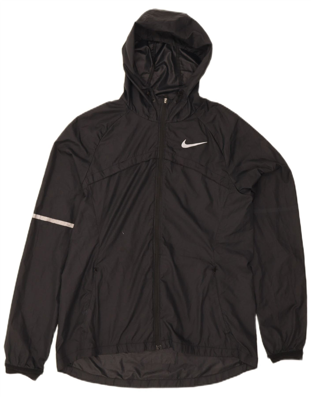 Nike γυναικείο μπουφάν βροχής με κουκούλα UK 14 Αθλήματα μεσαίου μαύρου πολυεστέρα