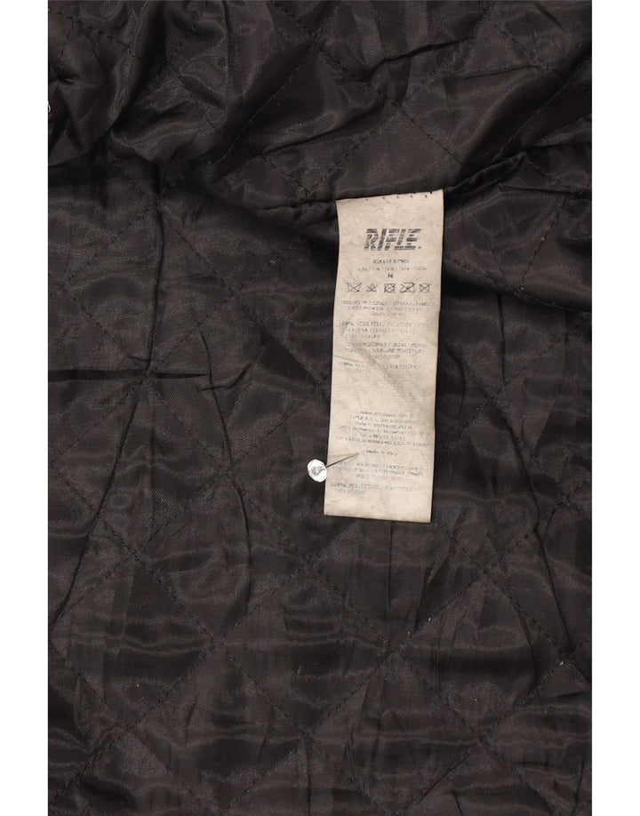 Rifle Γυναικείο Δερμάτινο Σακάκι Racer Uk 14 Medium Μαύρο