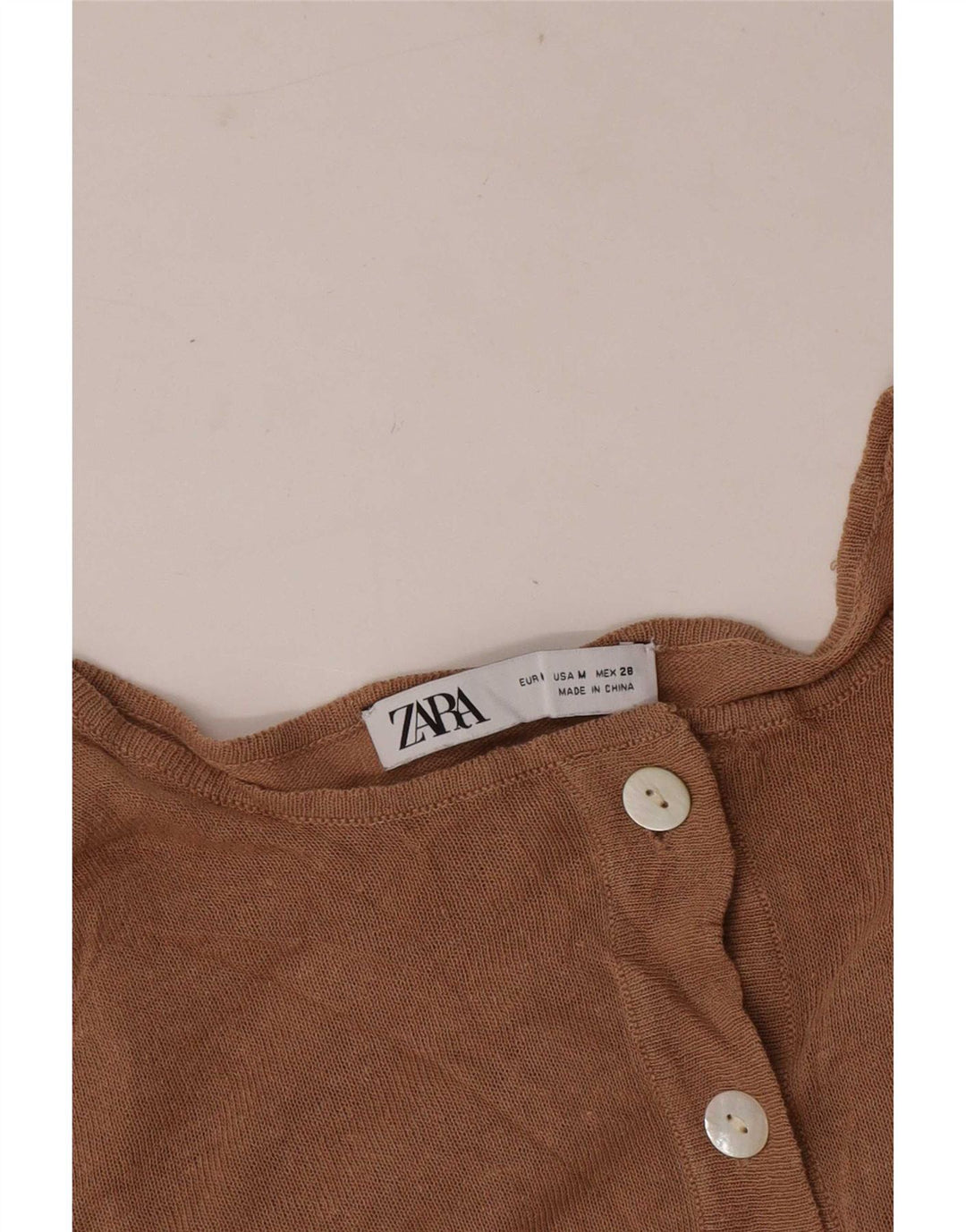 Zara Γυναικείο τοπ μακρυμάνικο UK 14 Medium Beige
