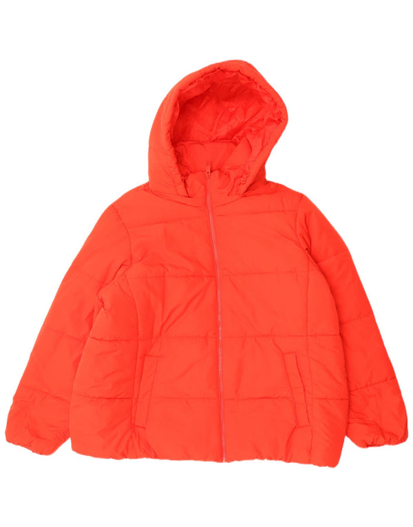 Marks & Spencer Γυναικείο μπουφάν με κουκούλα UK 22 3XL κόκκινο πολυεστέρα