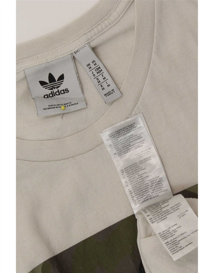Ανδρικό γραφικό T-Shirt Adidas Top Μεσαίο λευκό βαμβακερό καμουφλάζ