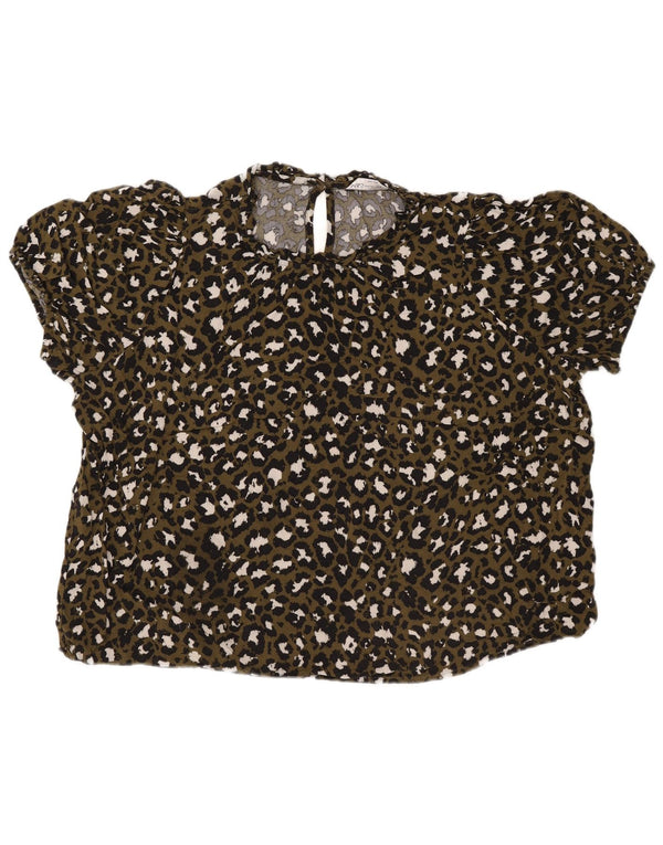 Γυναικεία μπλούζα Marks & Spencer Top UK 22 3XL Khaki Animal Print Viscose