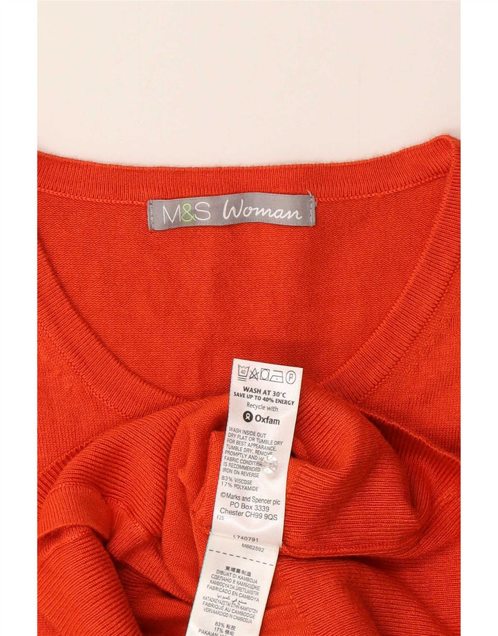 Marks & Spencer Γυναικεία ζακέτα πουλόβερ UK 14 μεσαία πορτοκαλί βισκόζη