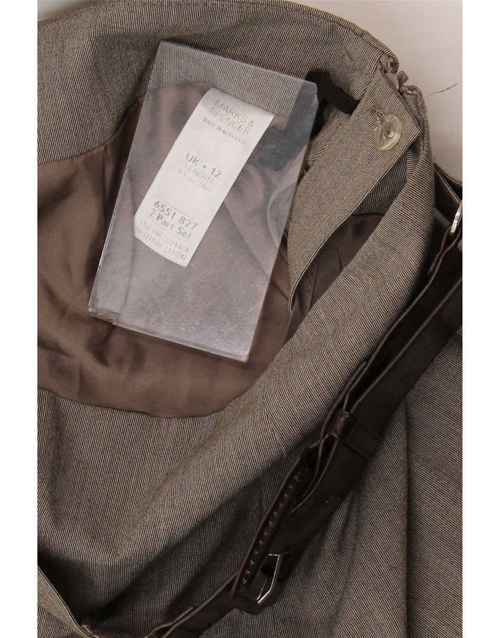 Marks & Spencer Γυναικεία φούστα UK 12 Medium W30 Beige Polyester