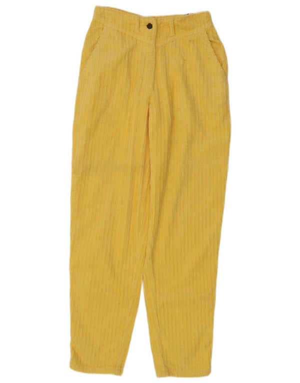 Γυναικείο ψηλόμεσο κοτλέ παντελόνι Benetton IT 42 Medium W26 L31 κίτρινο