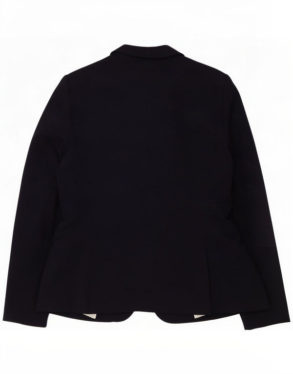 Zara Womens 1 Button Jacket Blazer UK 18 XL Navy Blue Viscose