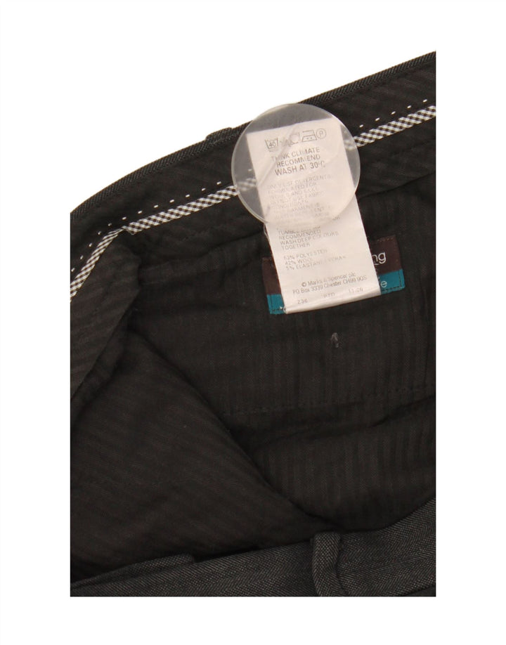 Marks & Spencer Ανδρικό ίσιο παντελόνι W36 L31 Μαύρο πολυεστέρα