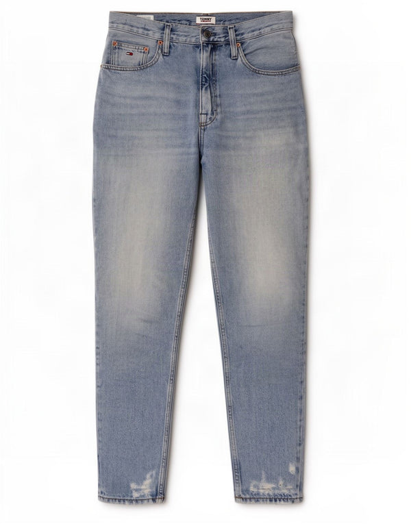 Tommy Hilfiger Womens Distressed High Waist Tapered Jeans W30 L30 Blue
