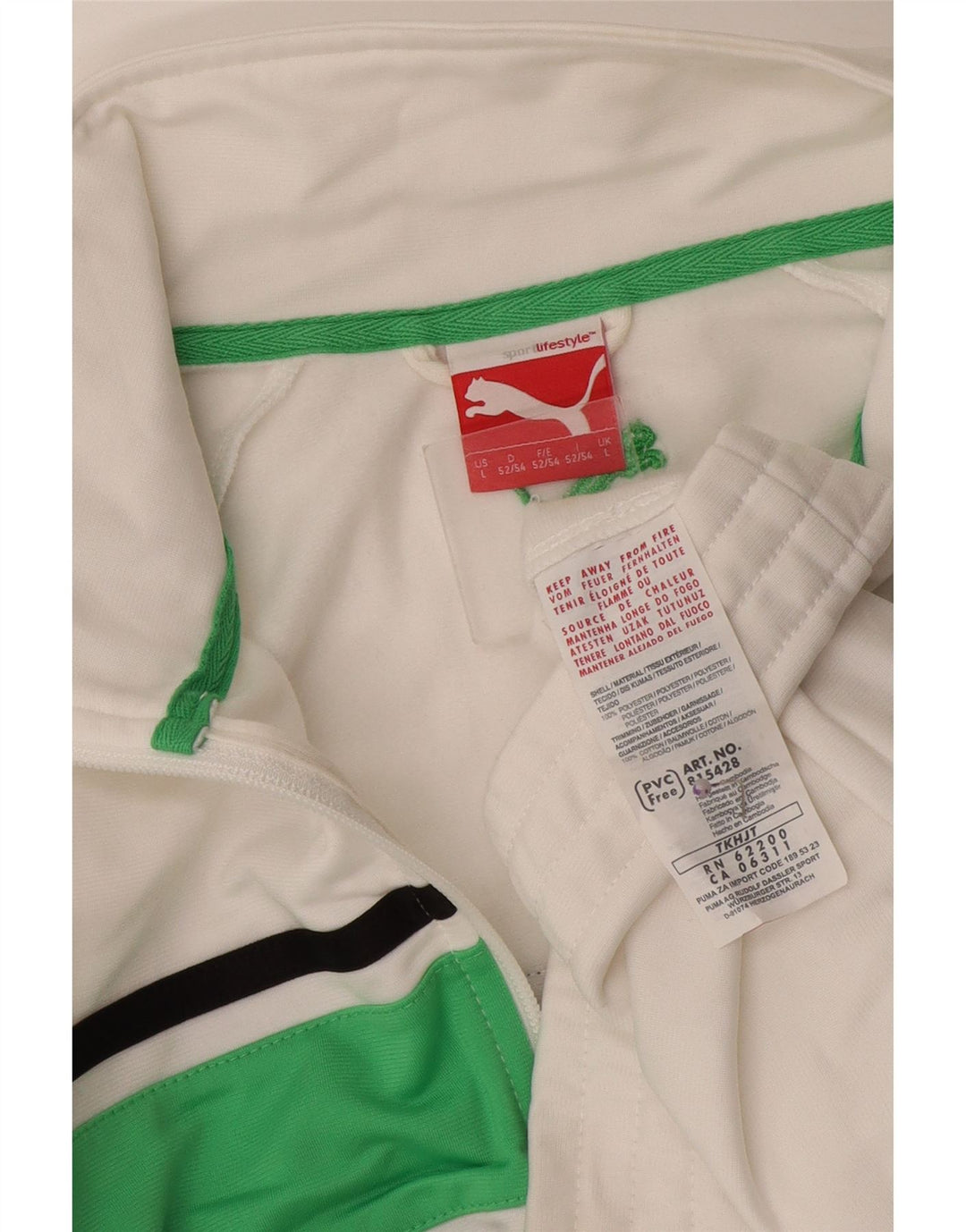 Ανδρική φόρμα Puma Μπουφάν με μεγάλο λευκό χρώμα, πολυεστερικό σπορ