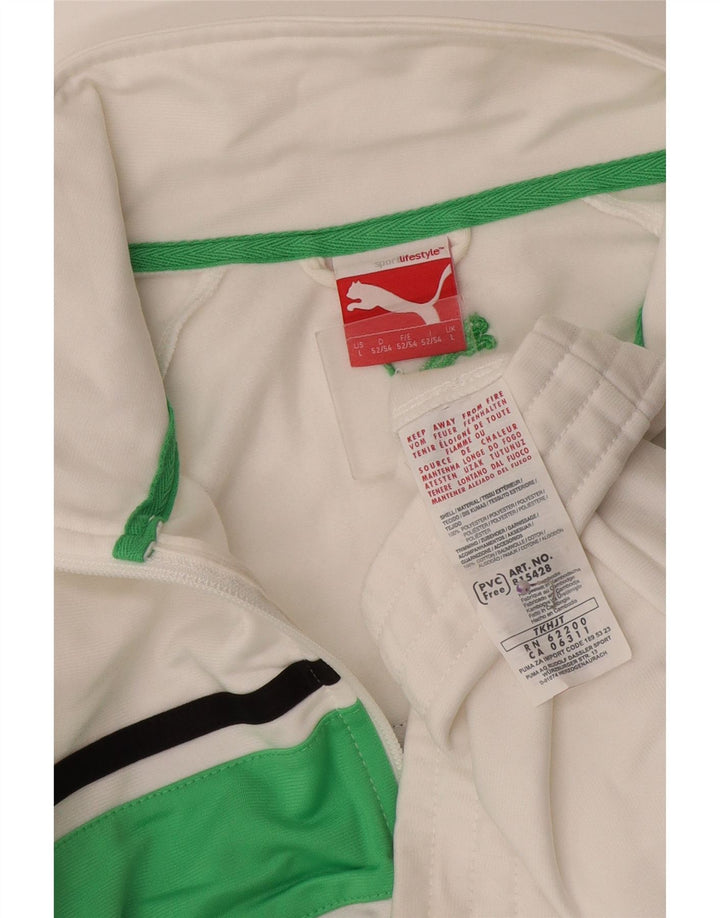 Ανδρική φόρμα Puma Μπουφάν με μεγάλο λευκό χρώμα, πολυεστερικό σπορ
