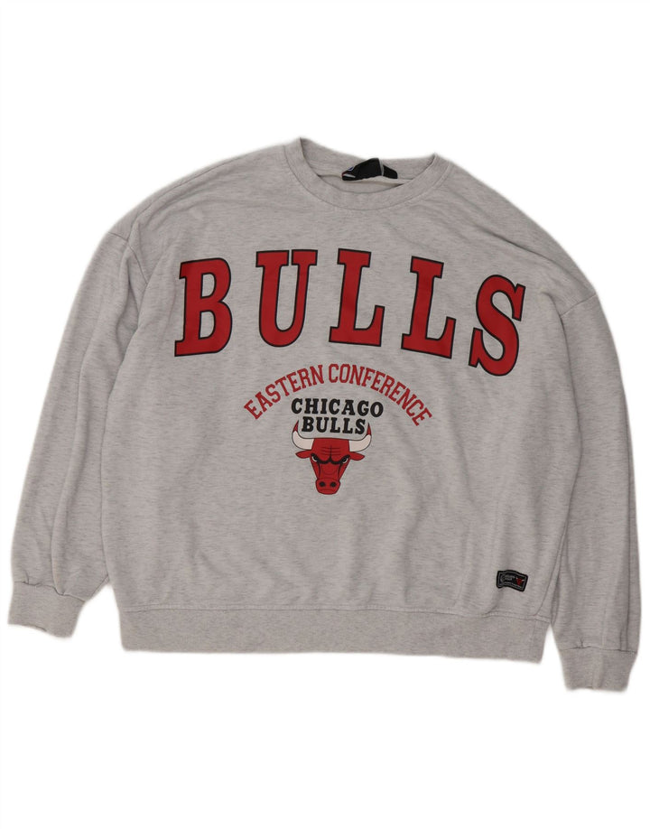 NBA Γυναικεία γραφική φούτερ Chicago Bulls Jumper UK 12/14 Medium Grey