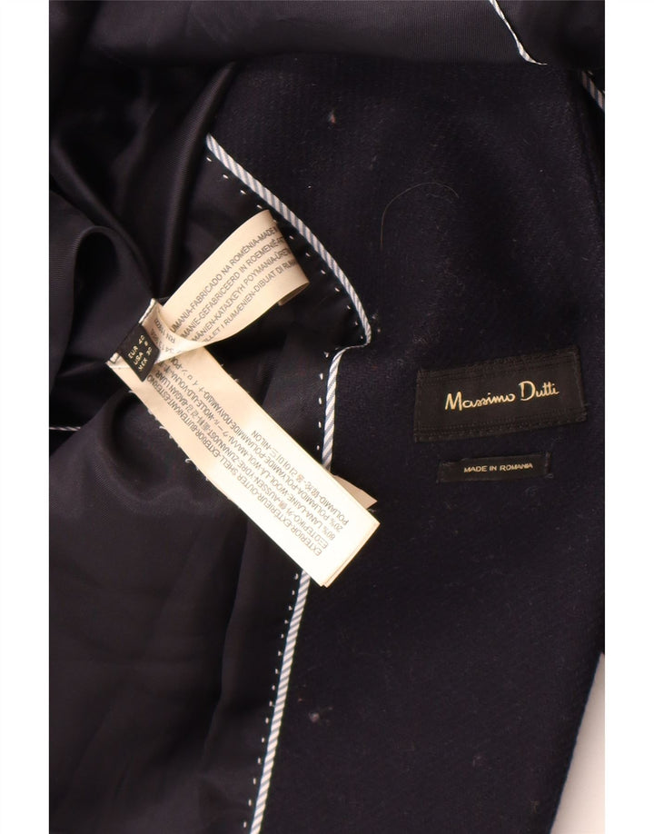 Γυναικείο παλτό Massimo Dutti EU 40 Medium Navy Blue Wool